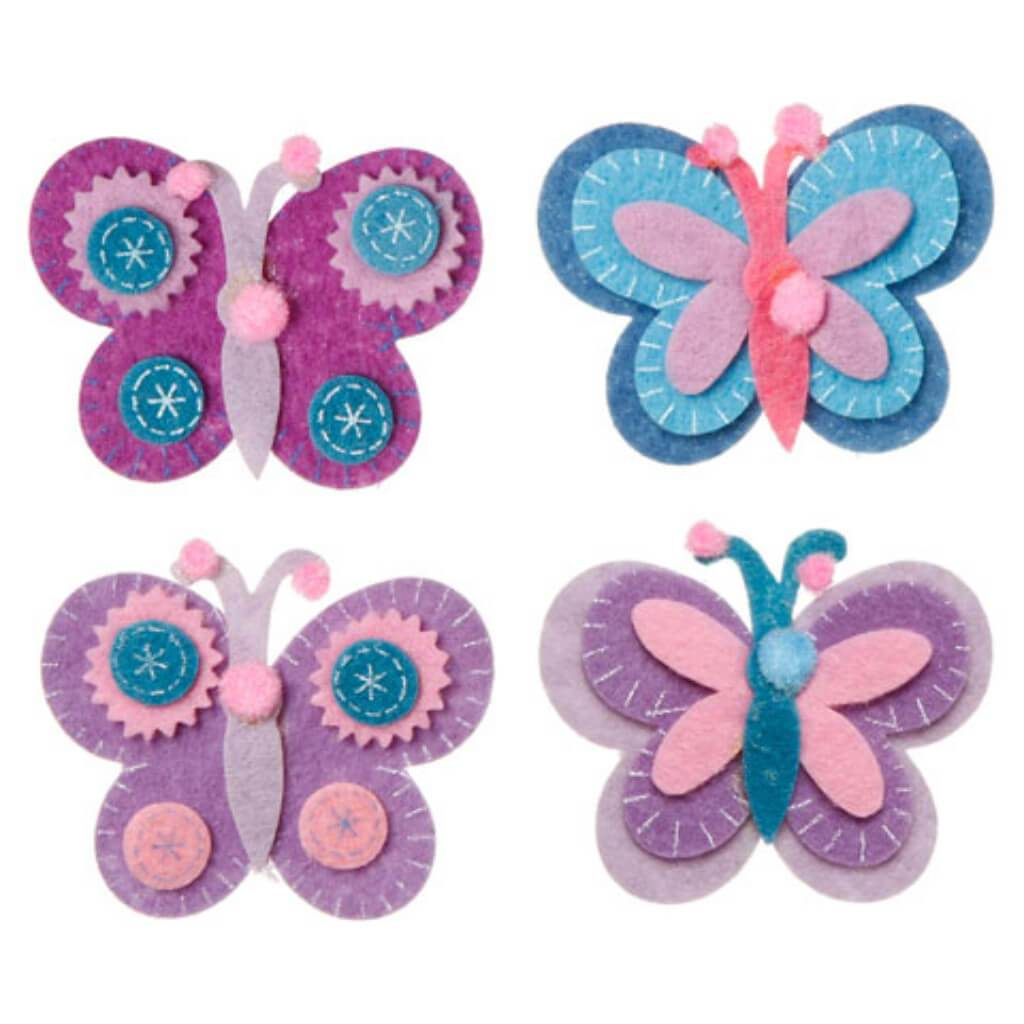 Felties Fairy Tales Felt Butterfly Purple Assorted 4 pieces