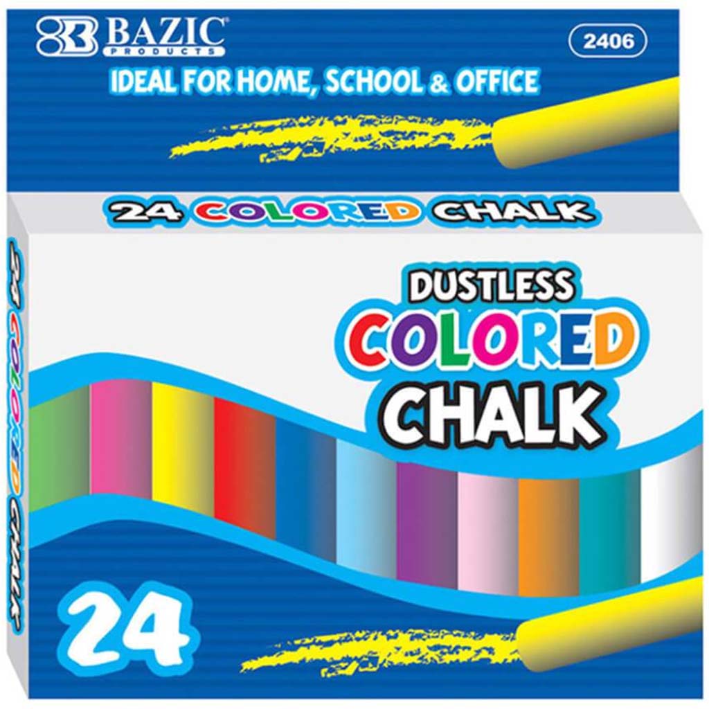 Dustless Assorted Color Chalk 