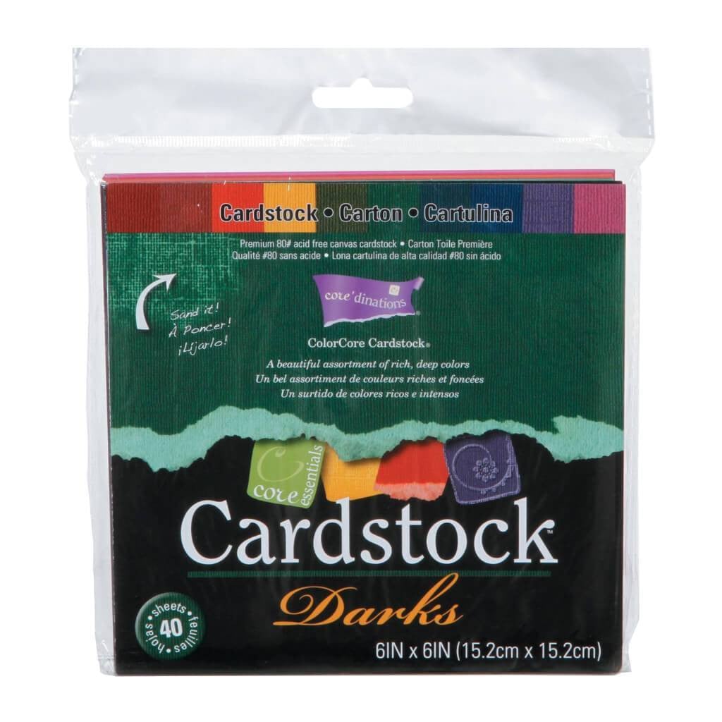 CARDSTOCK DARKS 40PK 6X6 