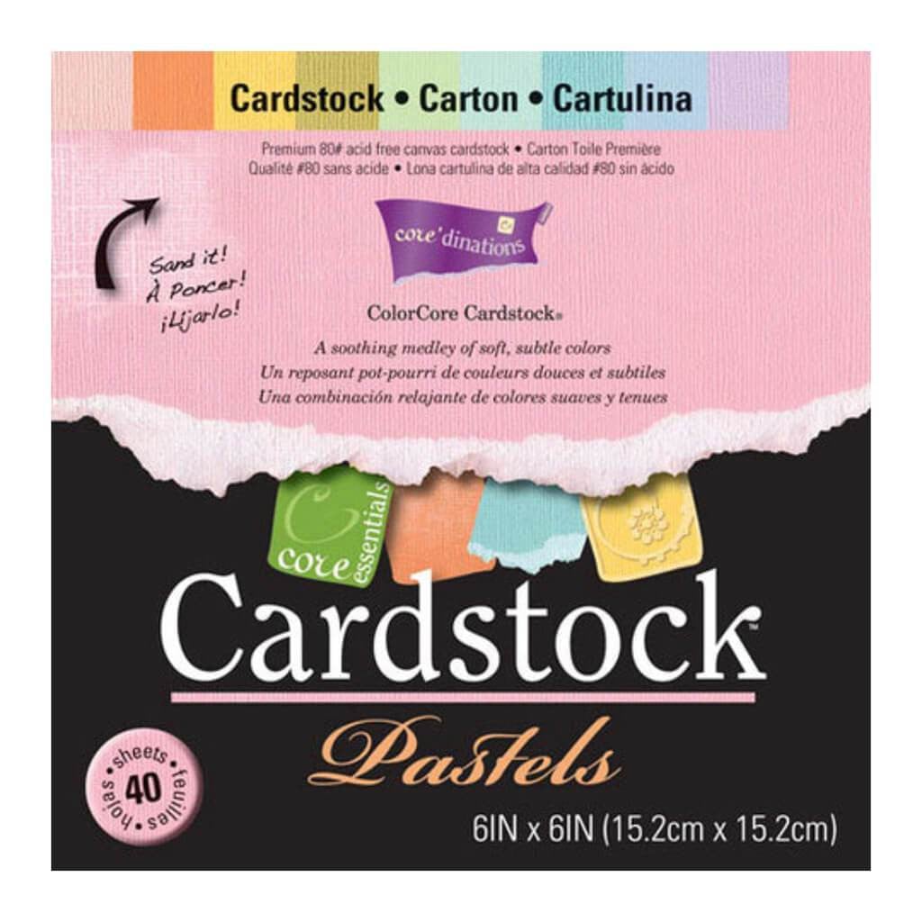 CARDSTOCK PASTELS 40PK 6X6 