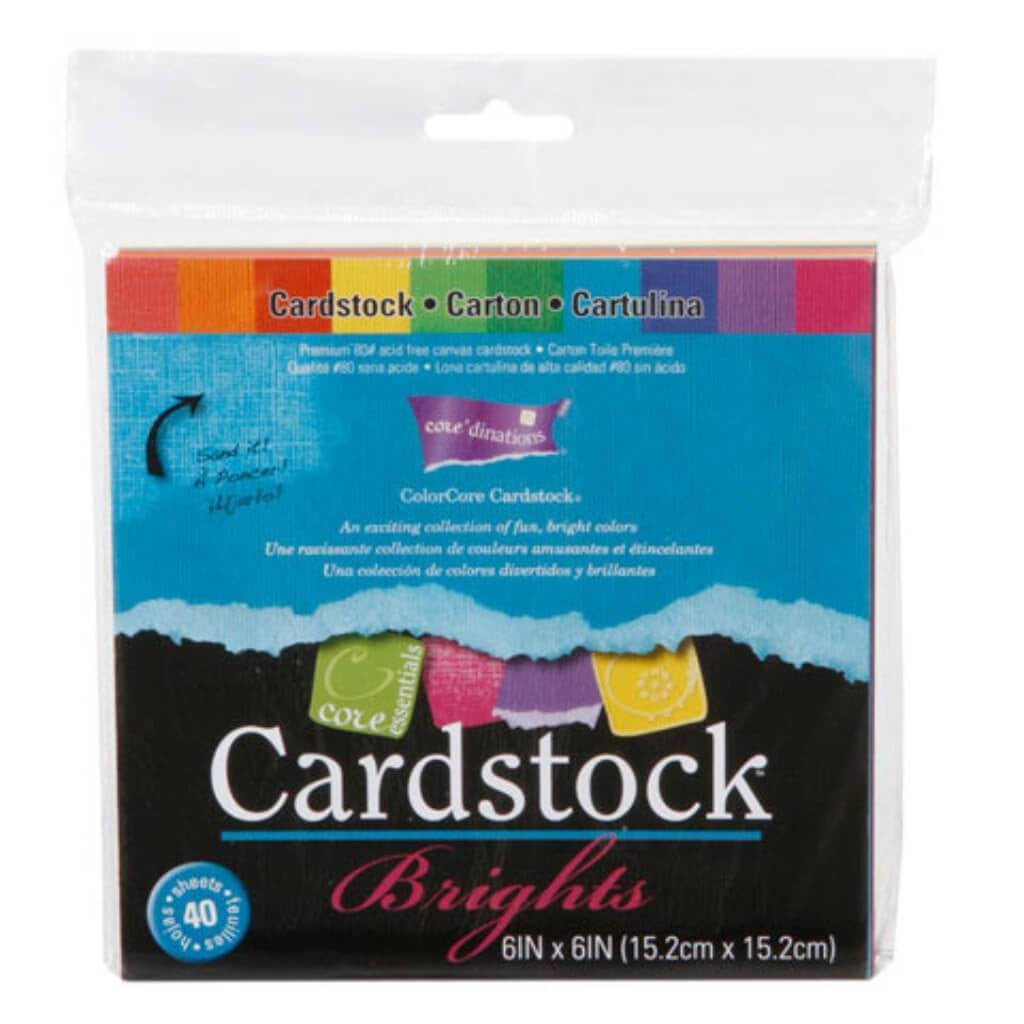 CARDSTOCK BRIGHTS 40PK 6X6 