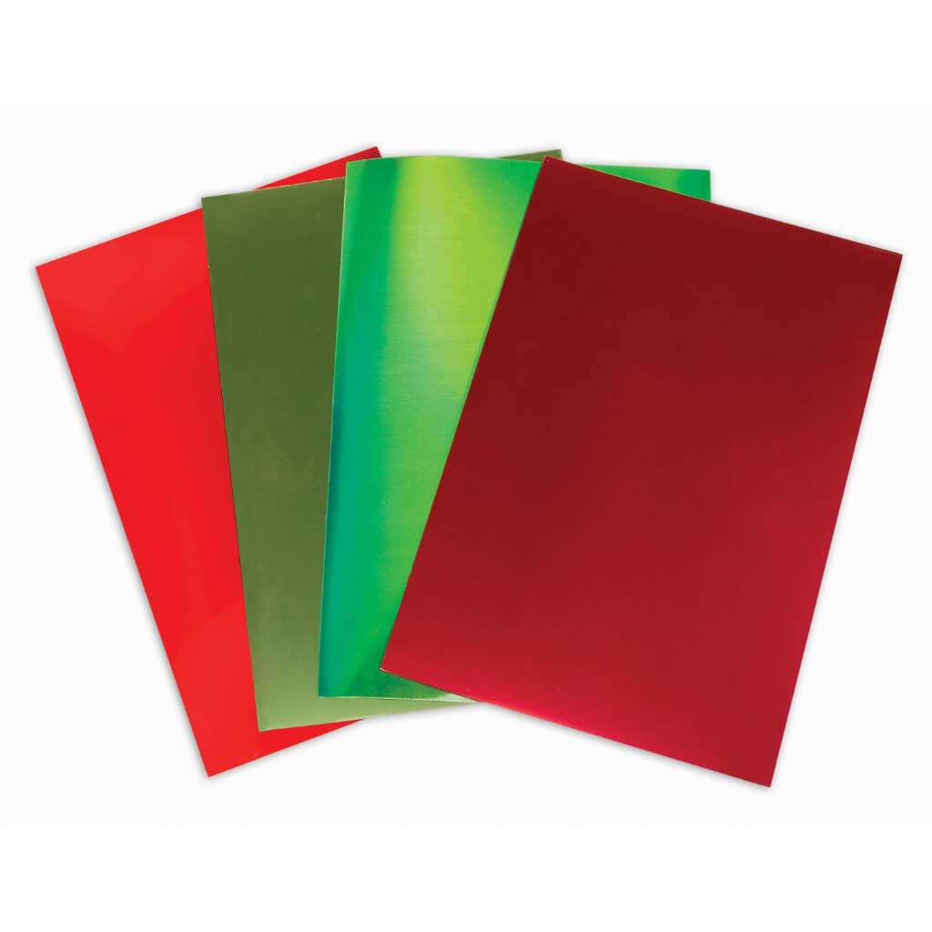 SEQUINS SHEET BRIGHT RED/GRN 4PK 4X6IN 