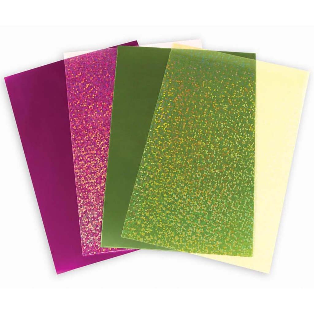 SEQUINS SHEET BRIGHT FUCHSIA/ LIME 4PK 4X6IN 