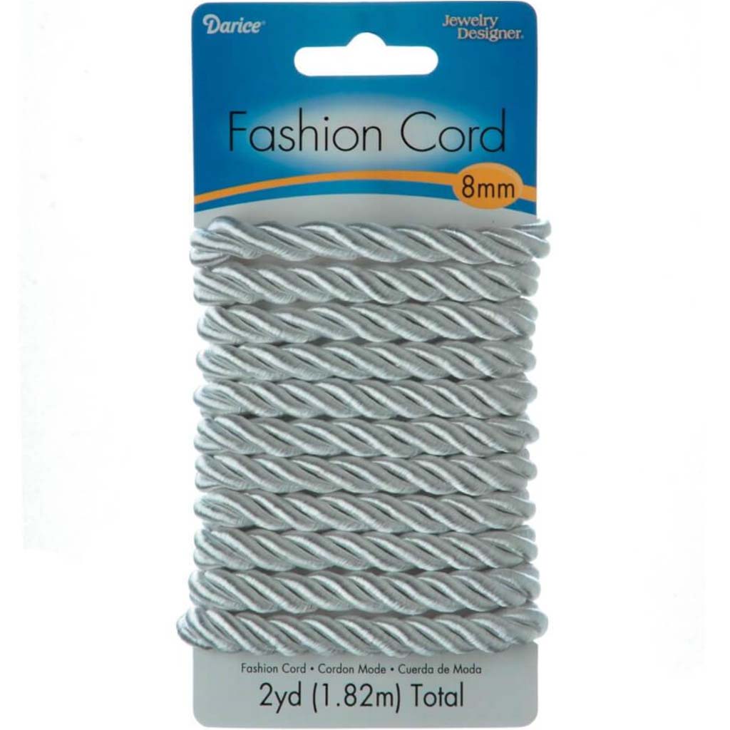 CORD TWSTD PLYSTR WHTE 2YD 8MM 