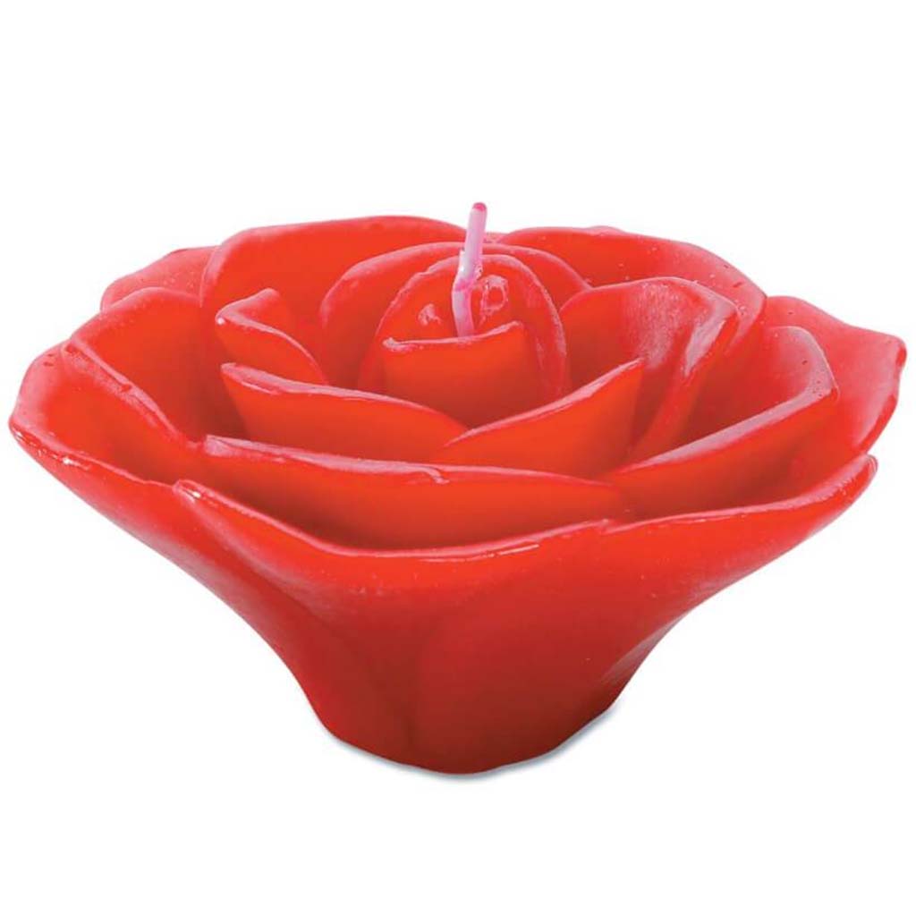 CANDLE FLOATER ROSE 3.75IN RED 