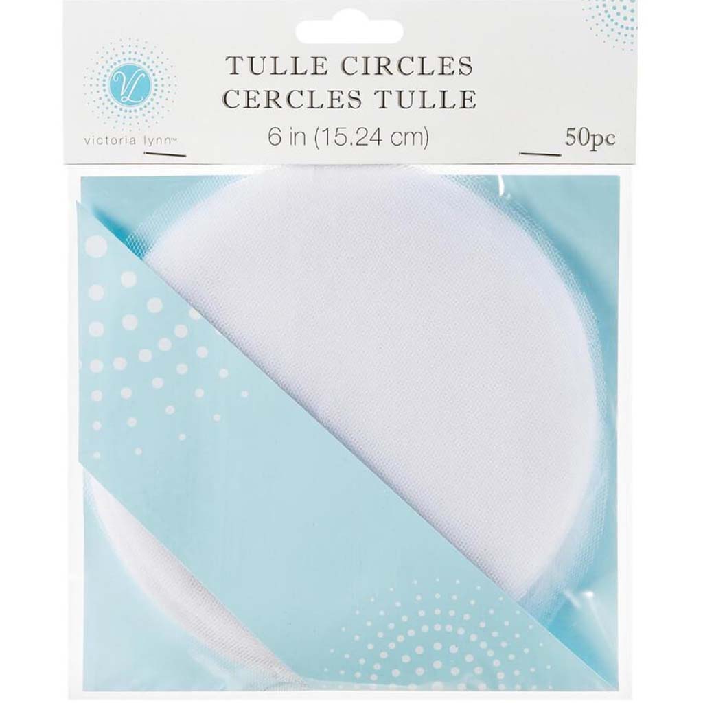 TULLE CIRCLE 50P POLY 6IN.WHT 