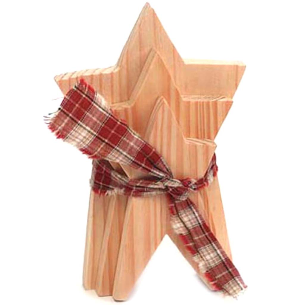 WOOD STARS - PINE - NATURAL SET OF 3 