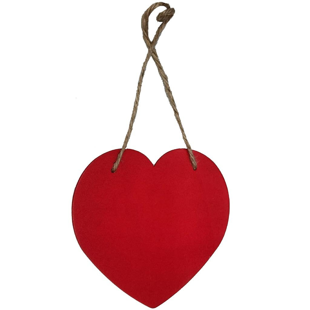 Wood Heart Red with Jute 12 pcs Per Ip 12/25 5 x 5in