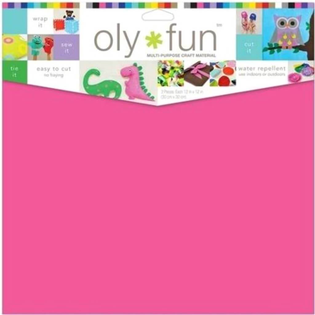 Oly Fun Multipurpose Craft Material 12in x 12in 3/Pkg Bubble Gum