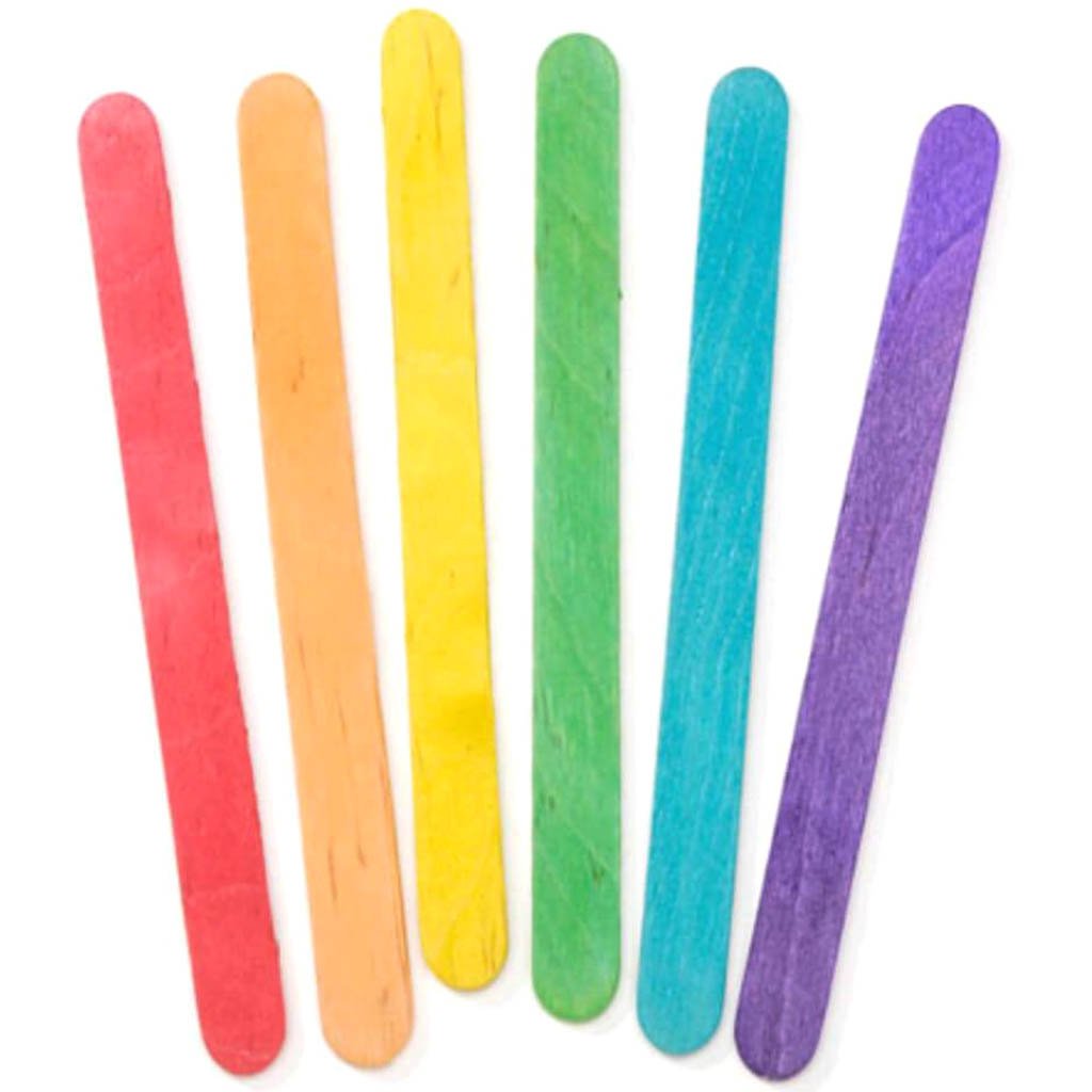 Wood Craft Sticks Colored 4-1/2 inches 120 pieces 