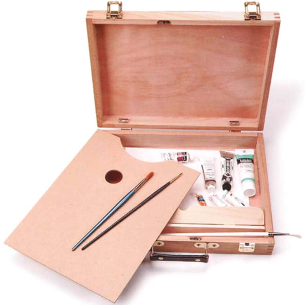 Sketch Box with Palette Wood 12.75 x 9.5 inches 