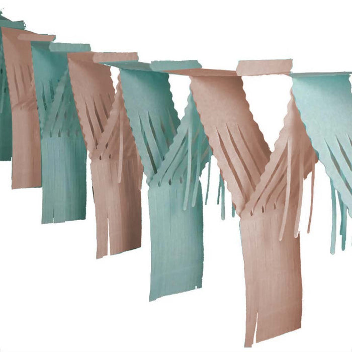 Light Blue & White Drop Fringe Garland 20in X 12in