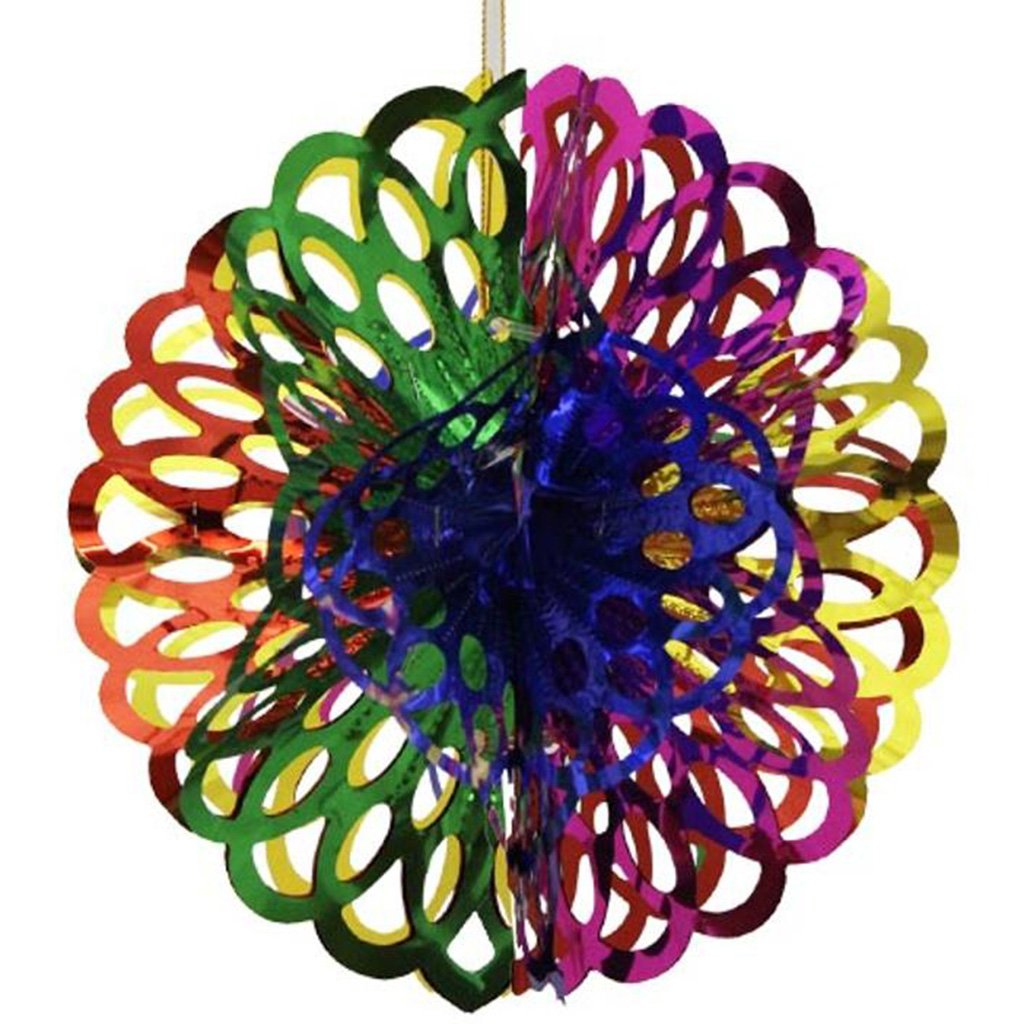 Multi Colored Foil Ball Decoration, 8in