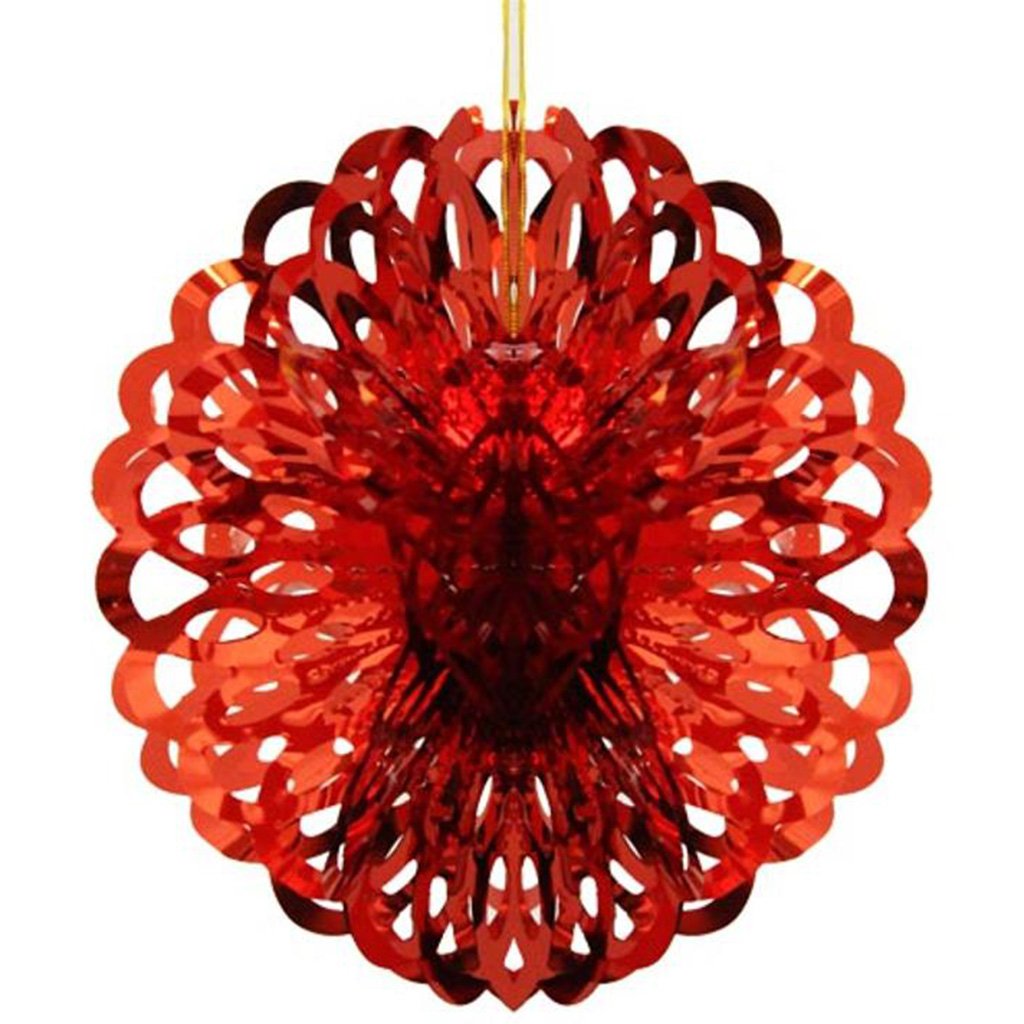 Red Foil Ball Decoration, 8in