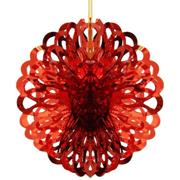 Red Foil Ball Decoration, 8in