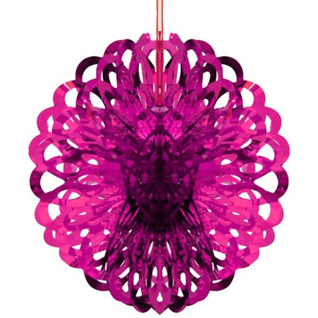 Cerise Foil Ball Decoration, 8in