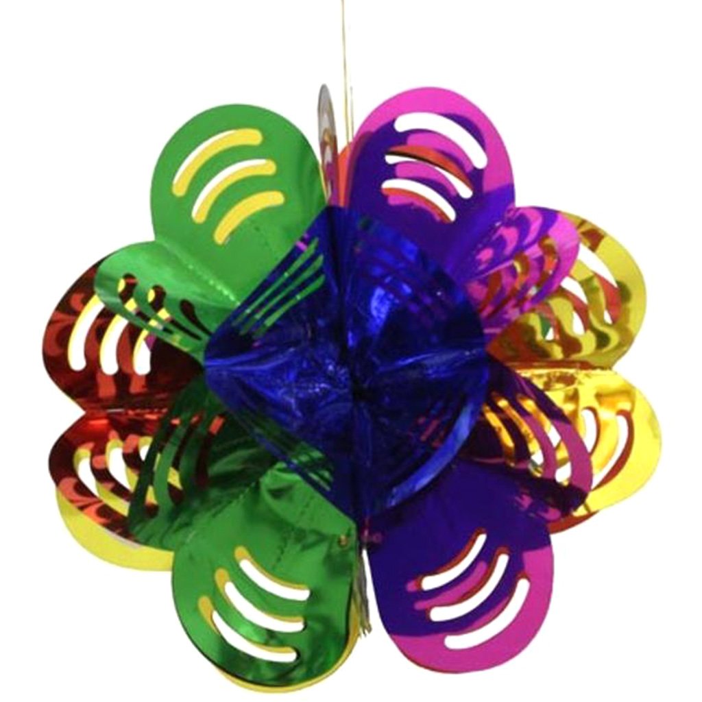 Multi Colored Foil Flower Decorations, 8in