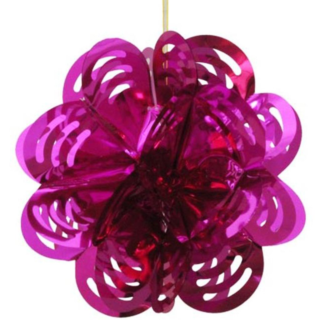 Cerise Foil Flower Decoration