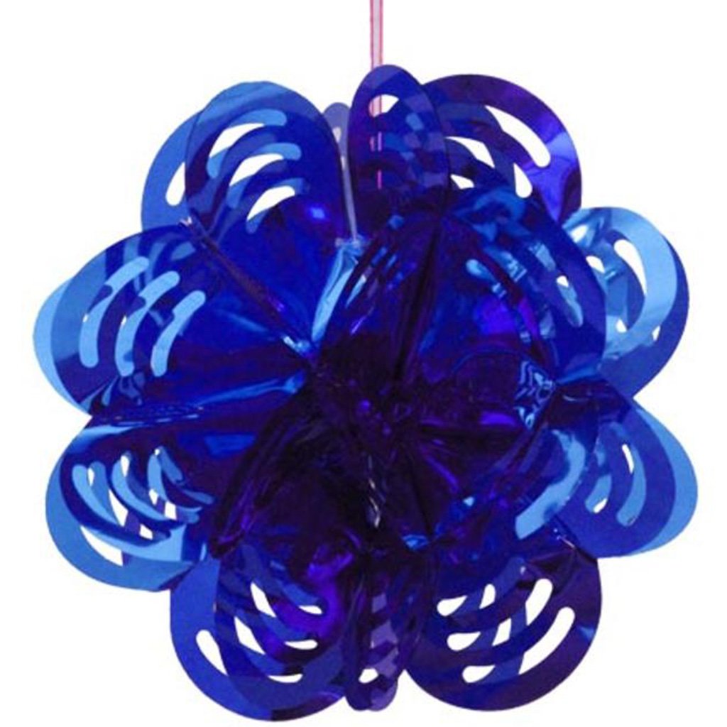 Dark Blue Foil Flower Decorations