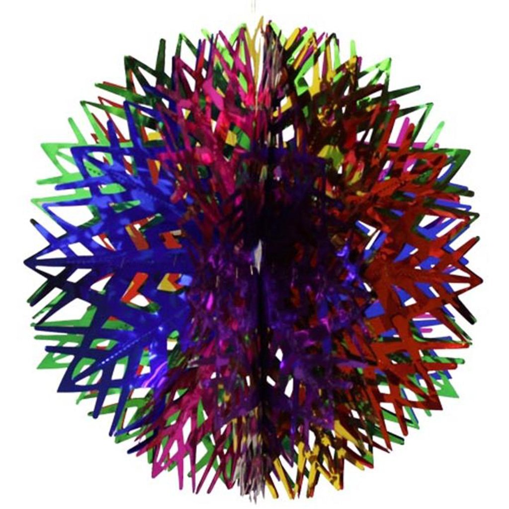 Multi Colored Foil Ball Decoration, 16in