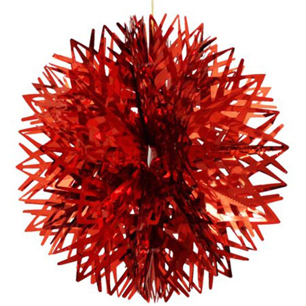 Red Foil Ball Decoration, 16in