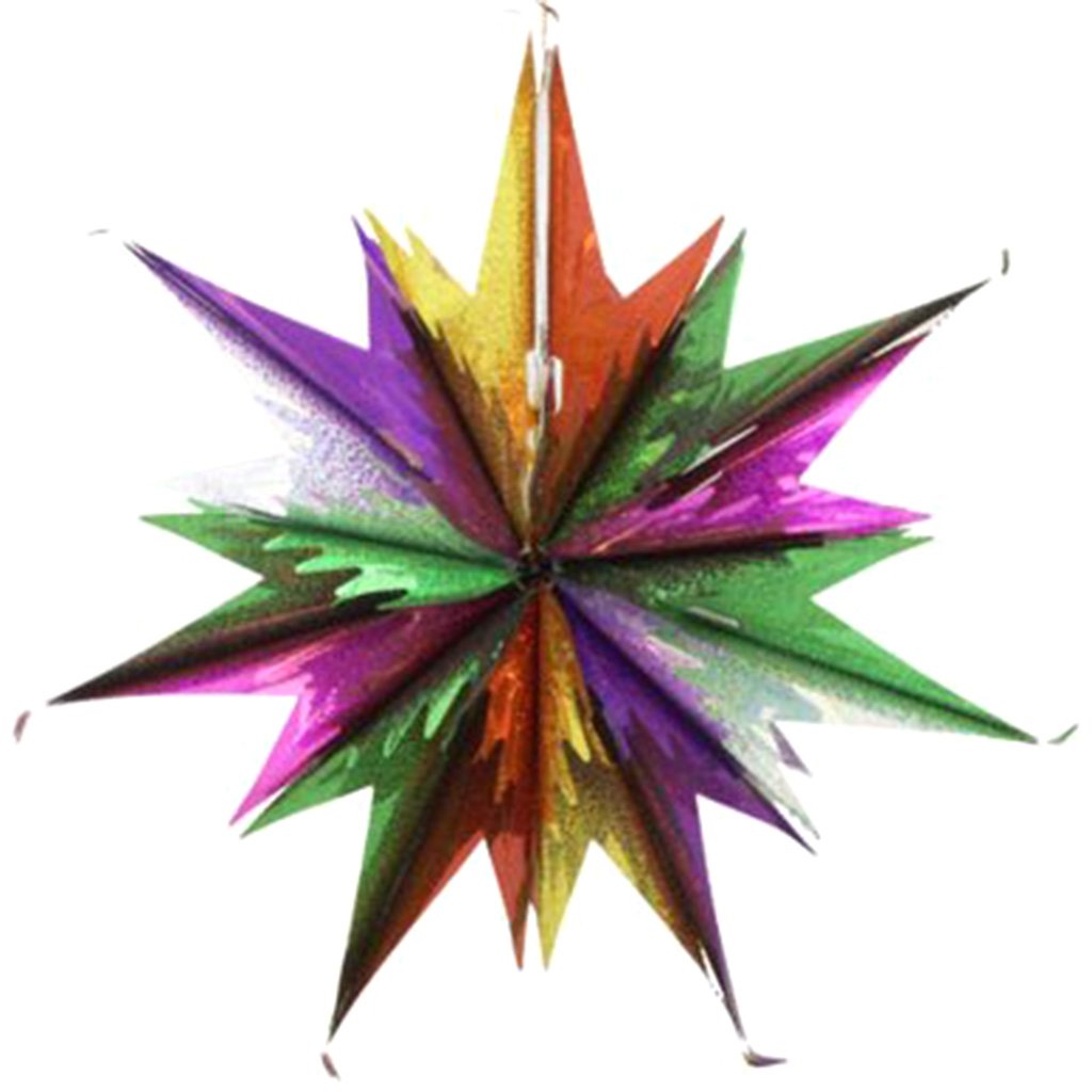 Multi Colored Foil Star Decoration