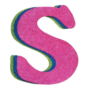 Wood Letter S Assorted Glitter Colors 9in