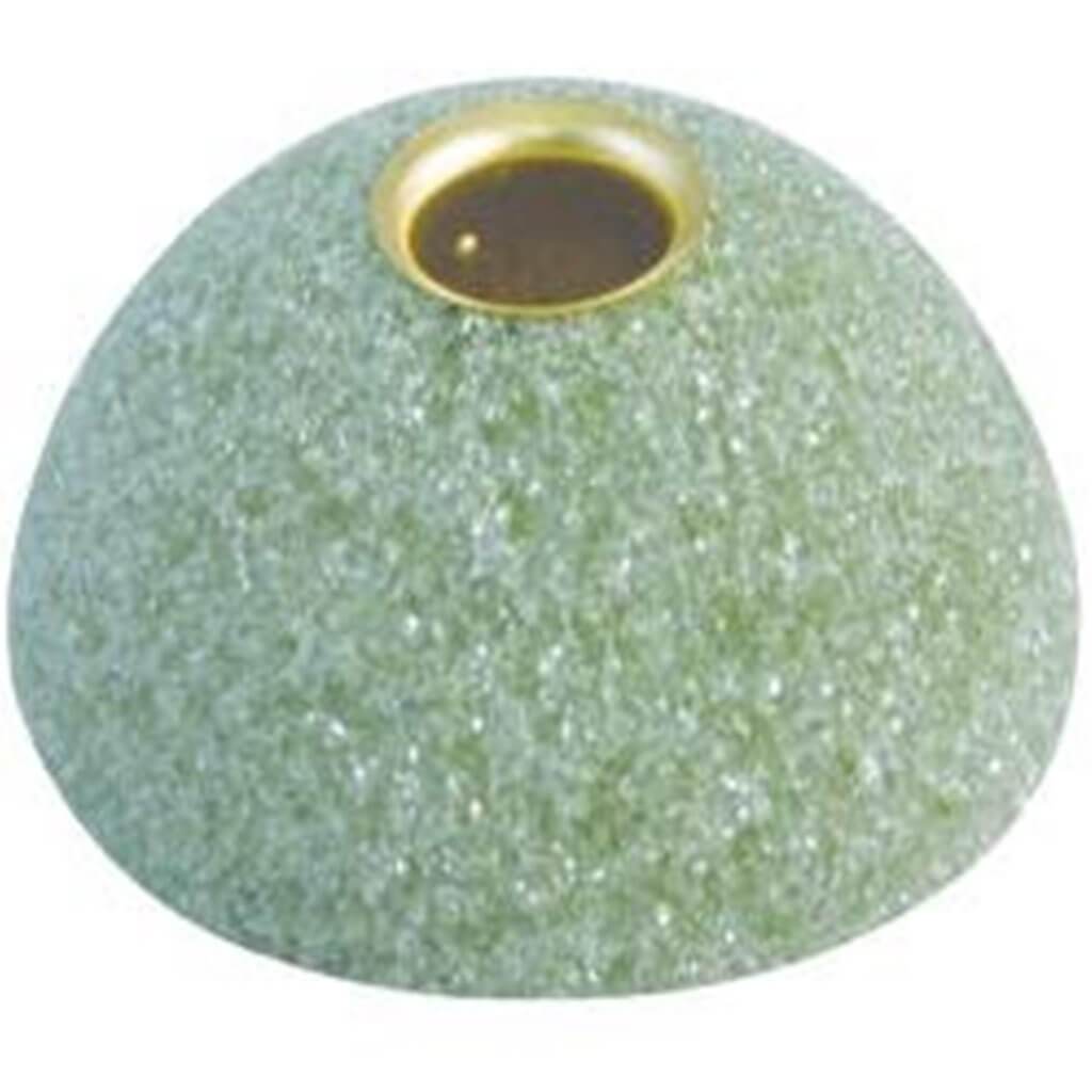 Half Ball Candleholder 4in Green