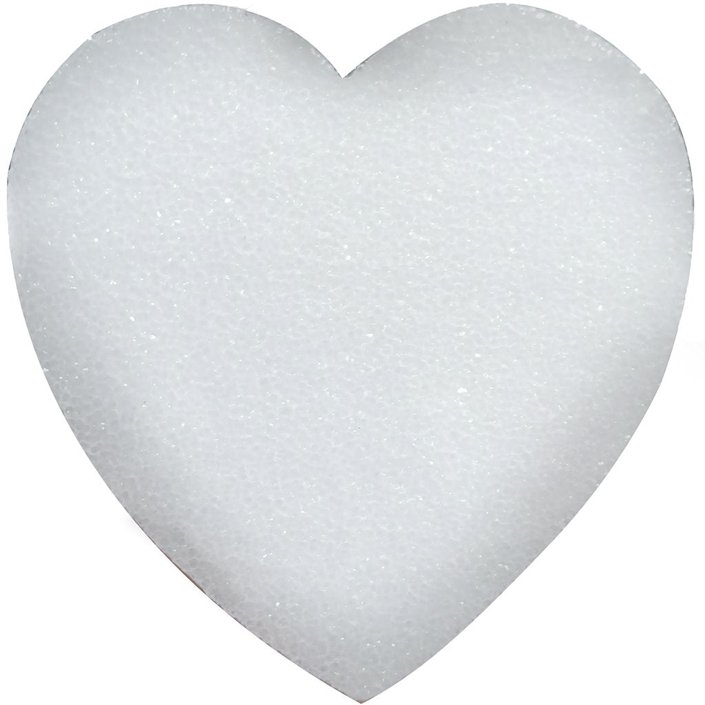 Styrofoam Heart 6in x 1in White