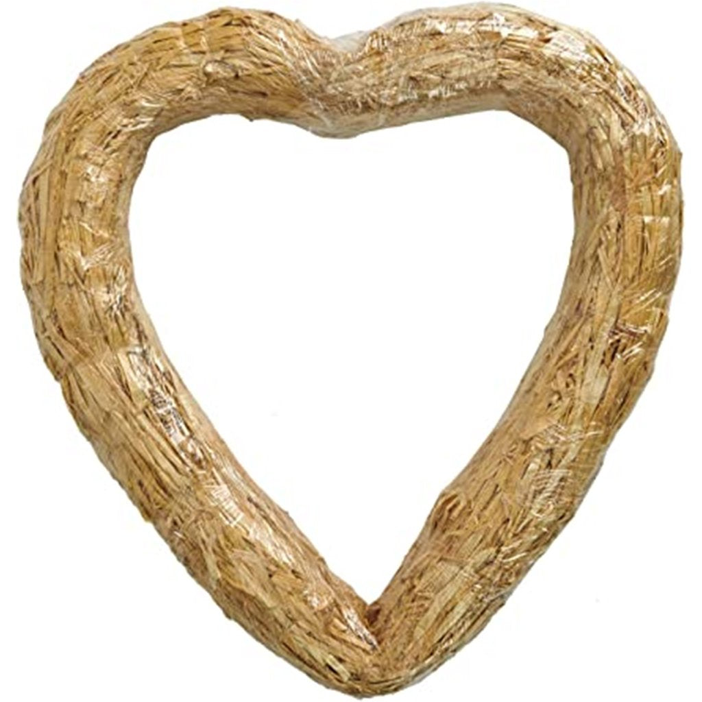 Straw Heart 20in Clear Wrap