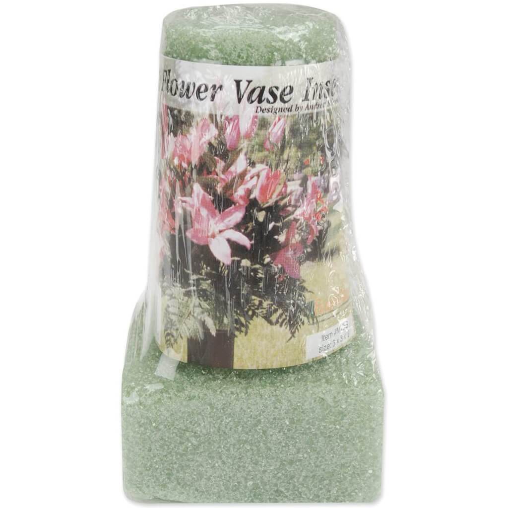 Styrofoam Vase Insert 3x3x6in Green