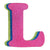 Wood Letter L Assorted Glitter Colors 9in