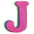 Wood Letter J Assorted Glitter Colors 9in