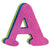 Wood Letter A Assorted Glitter Colors 9in