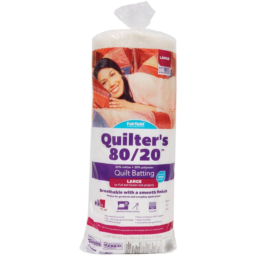 Quilters 80/20 Needlepunhed Batting 90in x 108in Queen Size