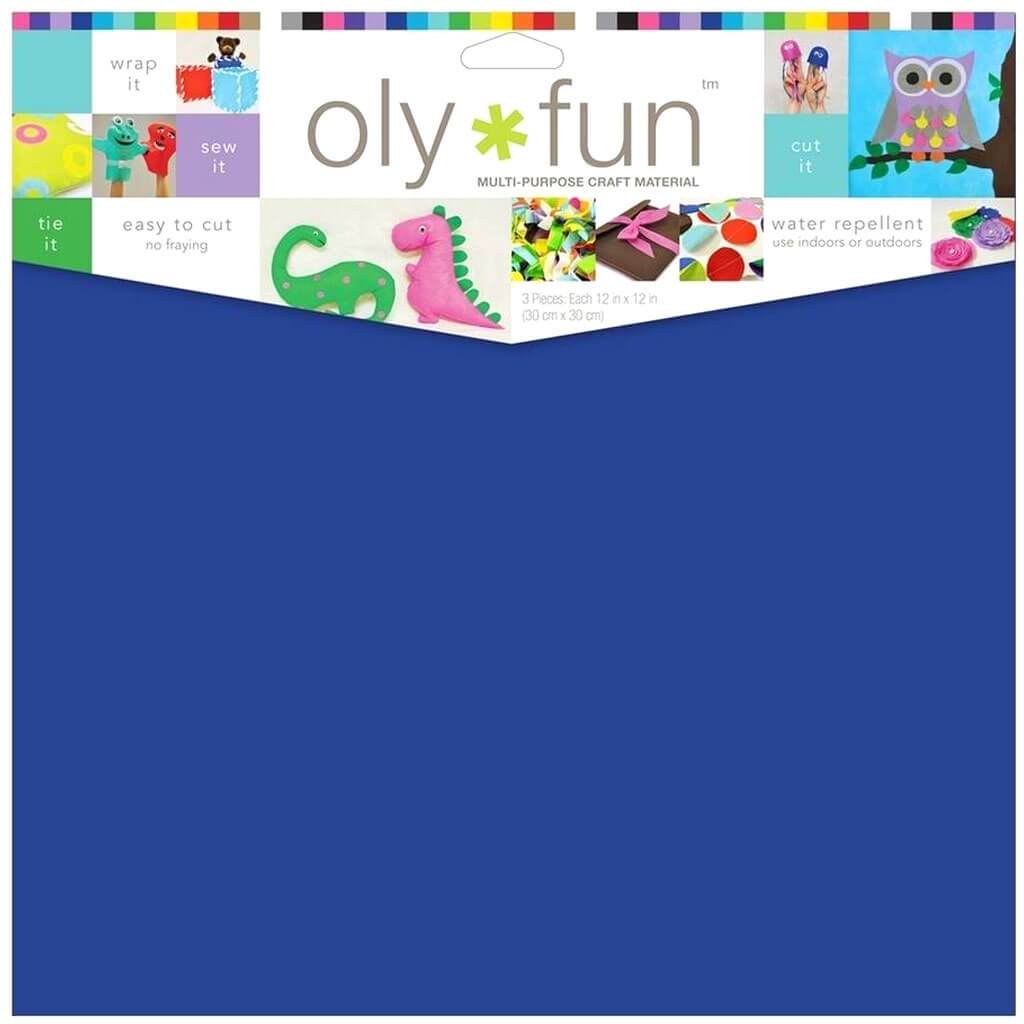 Oly Fun Multipurpose Craft Material 12in x 12in 3/Pkg Blueberry