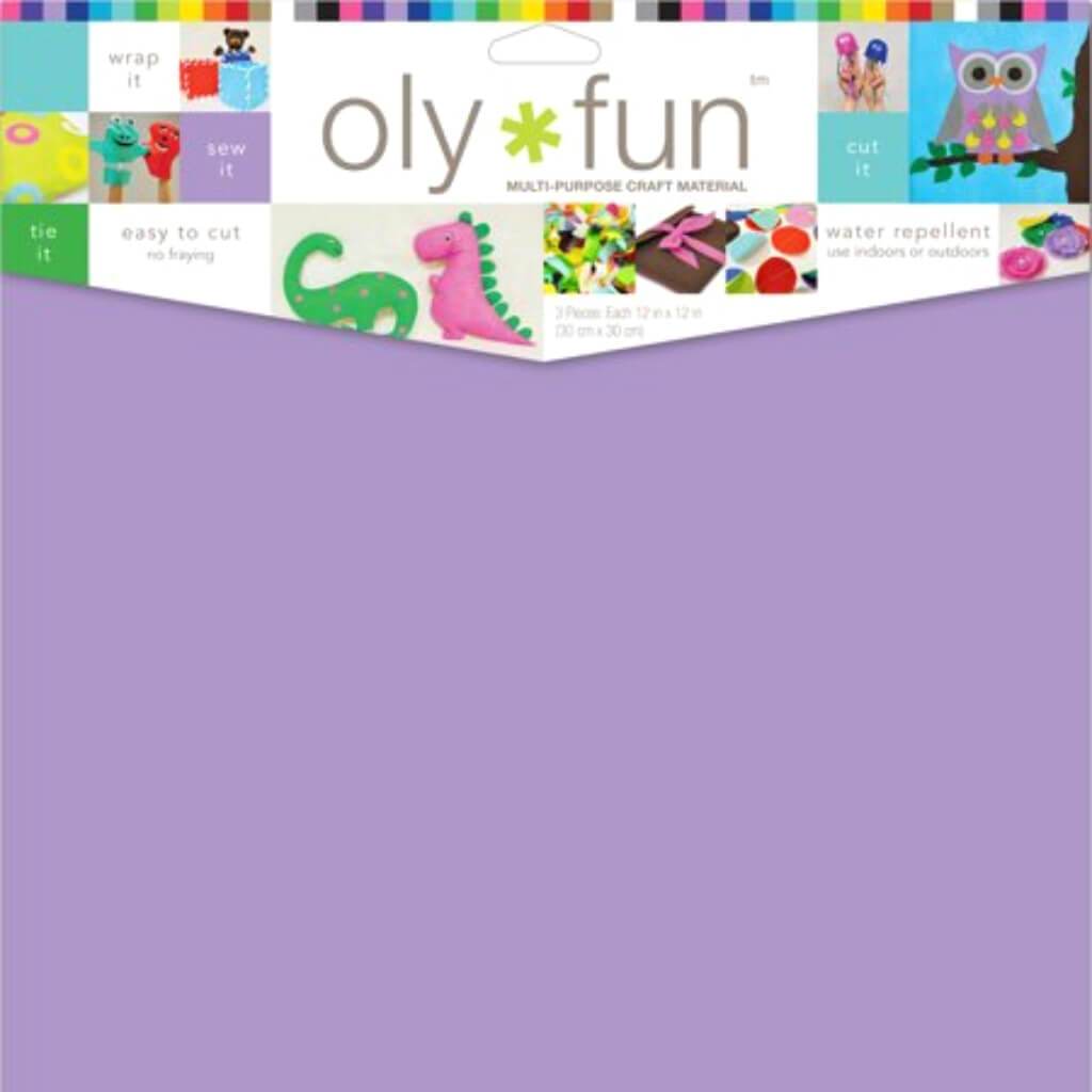 Oly Fun Multipurpose Craft Material 12in x 12in 3/Pkg Orchid