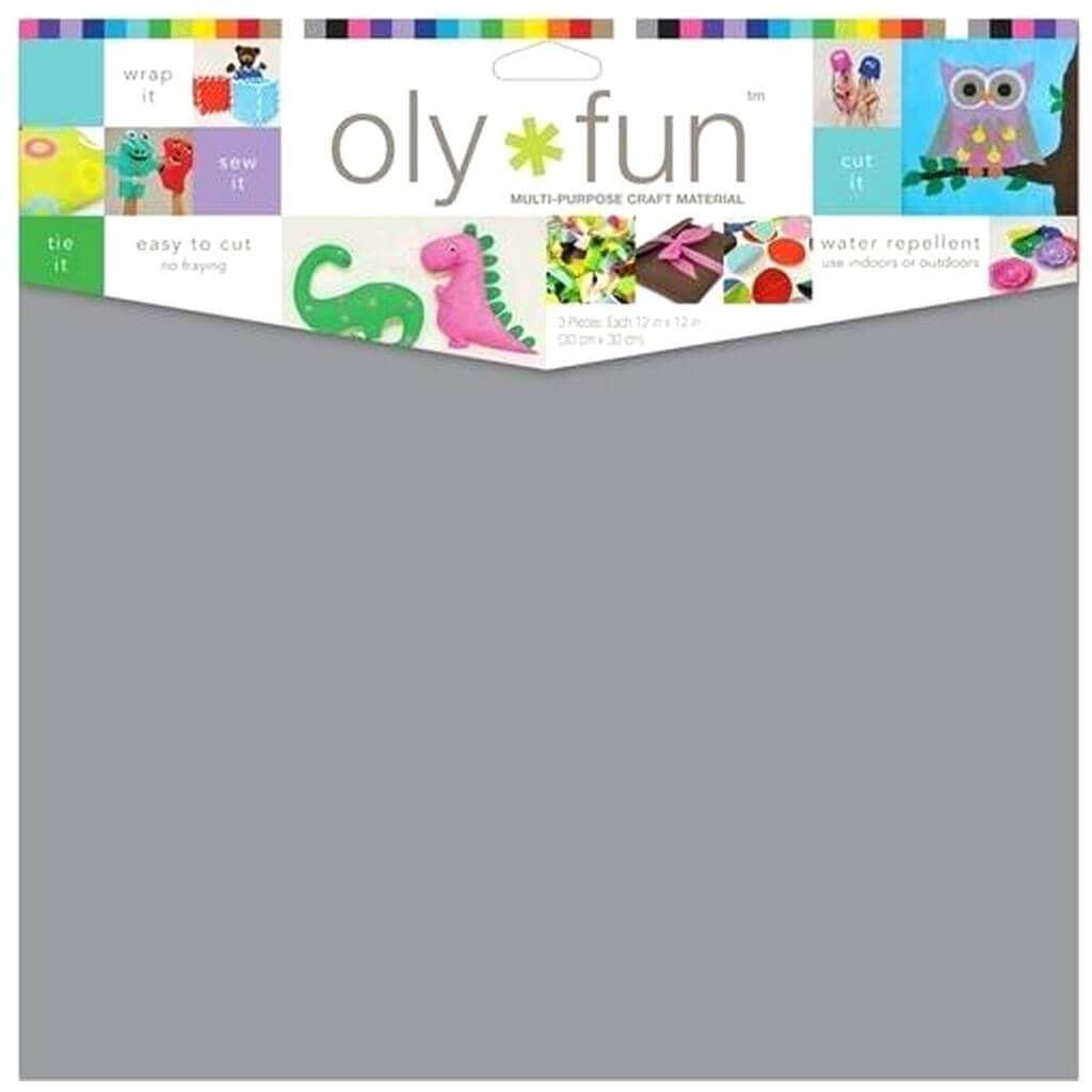 Oly Fun Multipurpose Craft Material 12in x 12in 3/Pkg Slate