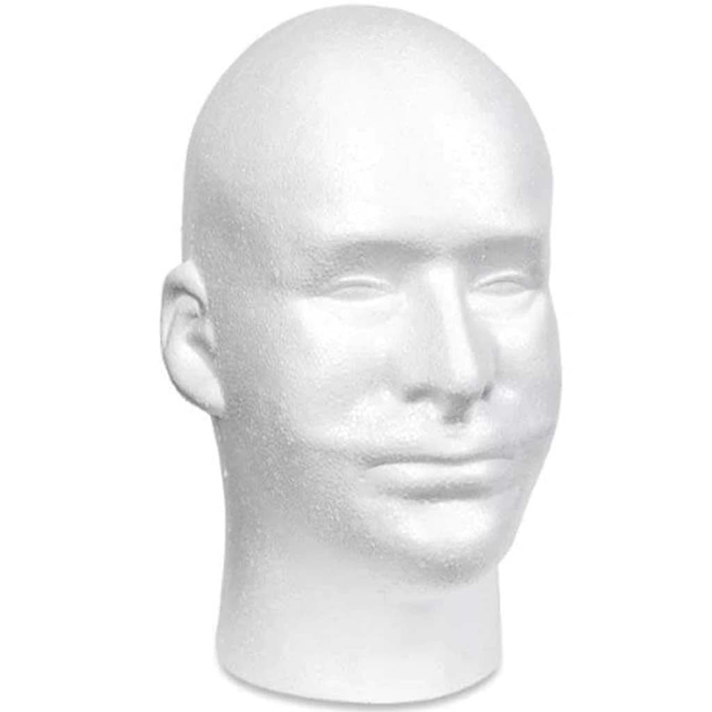 Styrofoam Male Head Bulk