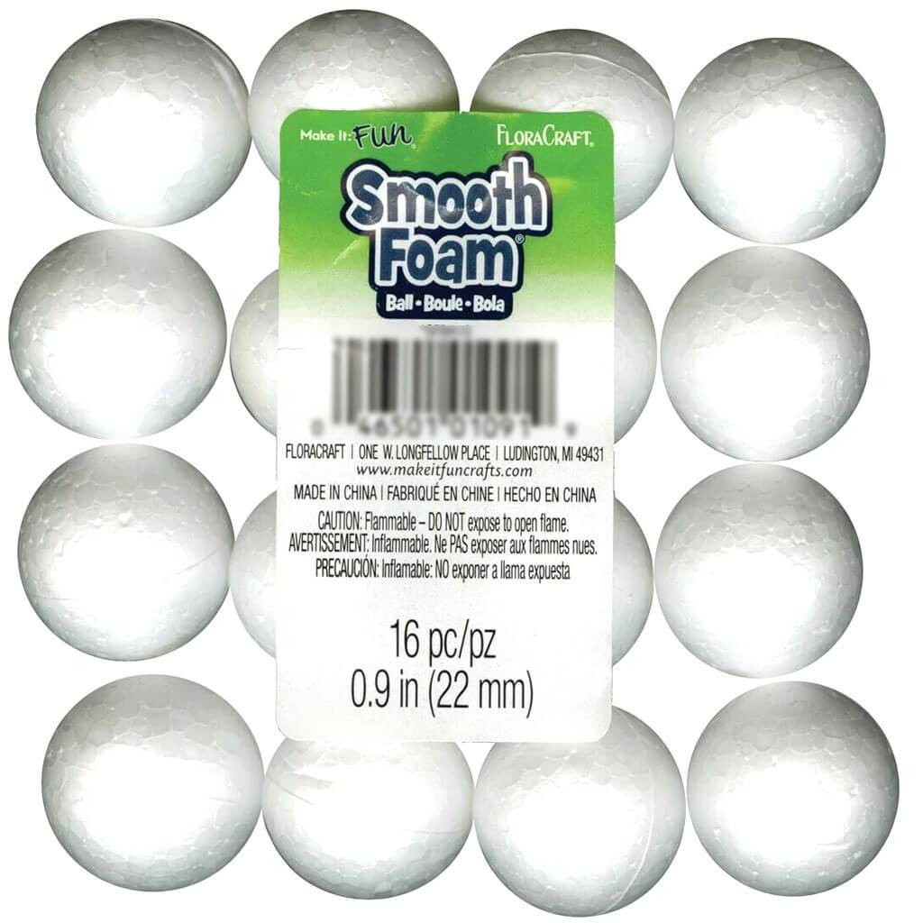 Smooth Styrofoam Balls 1in