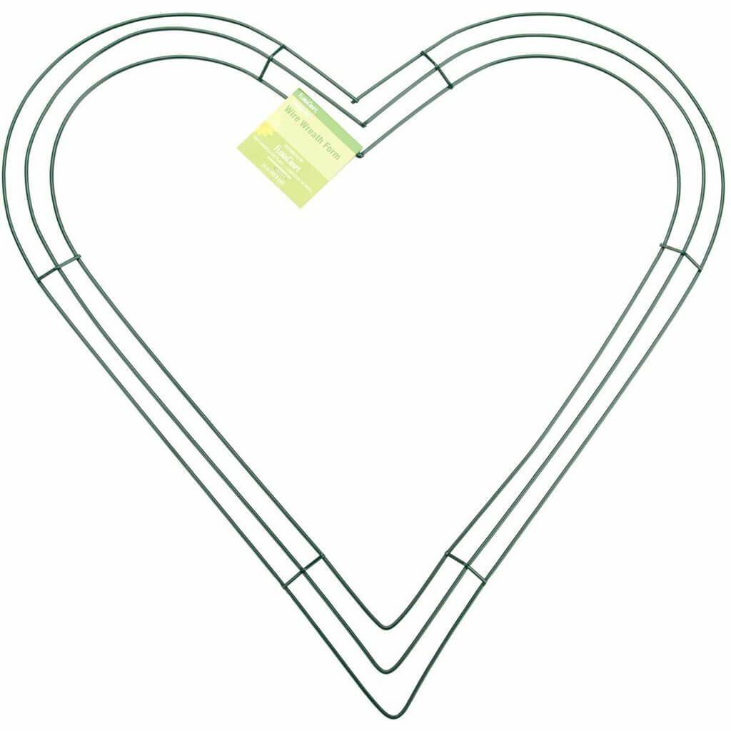 Wire Wreath Heart 16in