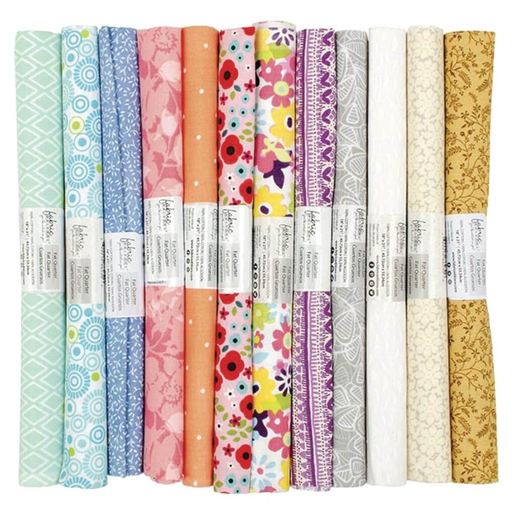 Fabric Palette Fat Quarter Assortment 18in x 21in 1/Pkg Light Solids - Assorted