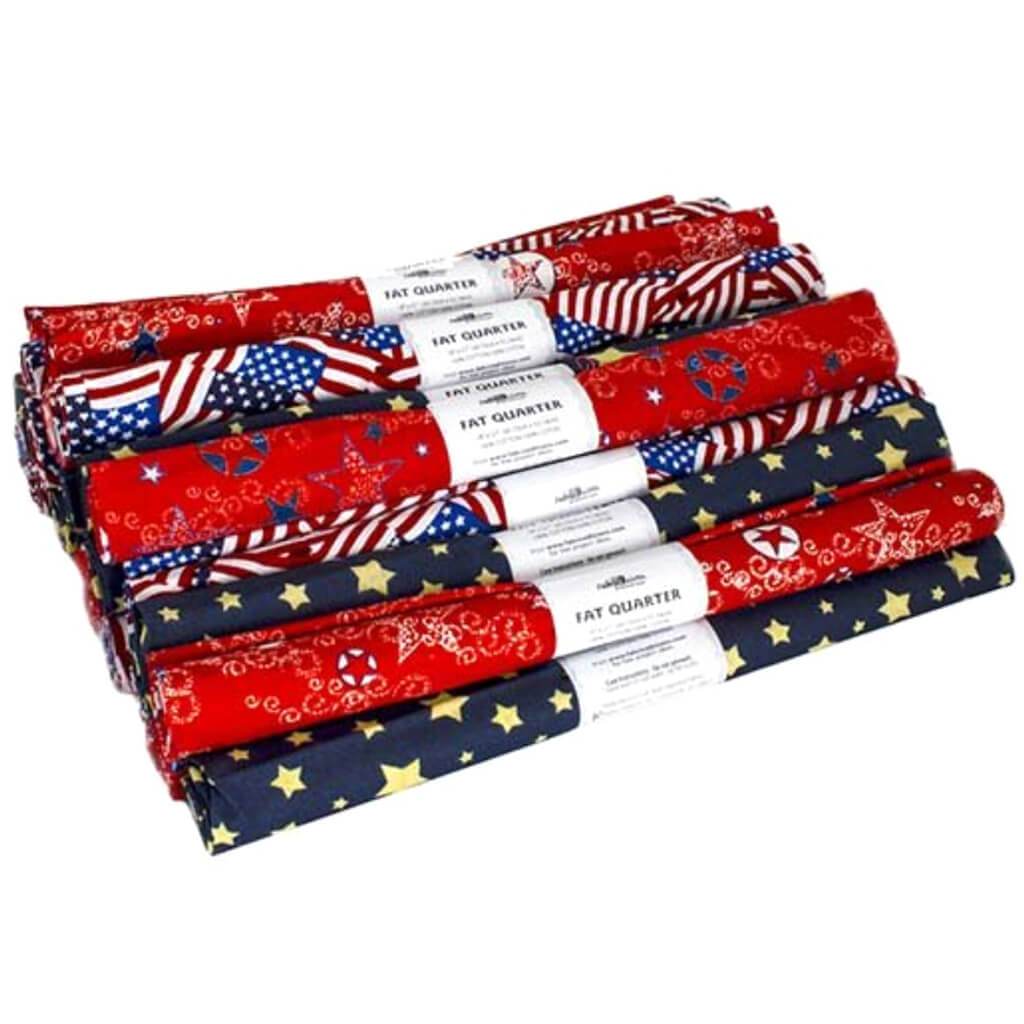 Fabric Palette Fat Quarter Assortment 18in x 21in 1/Pkg Americana - Assorted