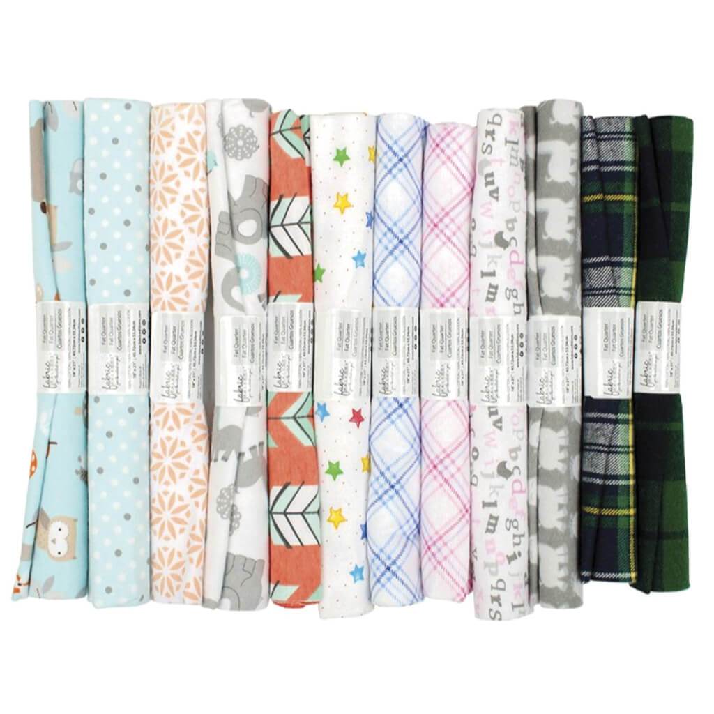 Fabric Palette Fat Quarter Assortment 18in x 21in 1/Pkg Flannel Prints - Assorted