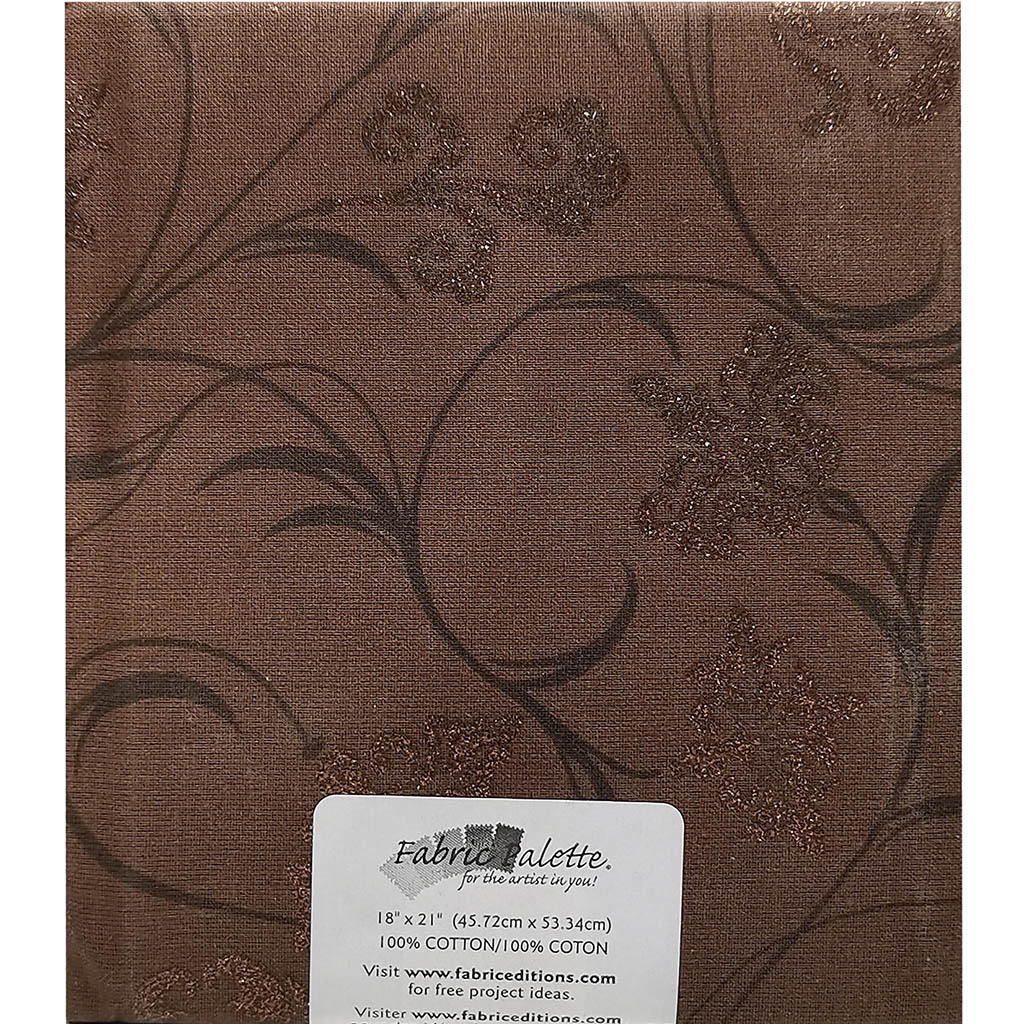 Fabric Palette Precut 18in x 21in 1/Pkg Brown Metallic