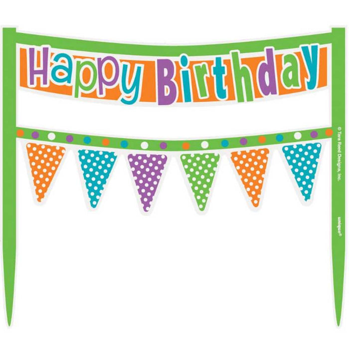 Citrus Dot Birthday Cake Bunting 