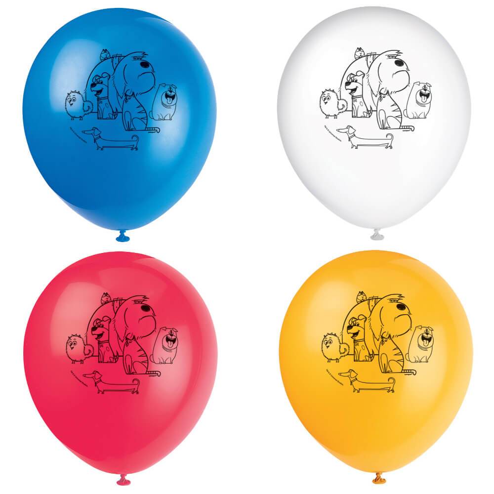 Latex Balloons 12in 8ct, Secret Life of Pets 