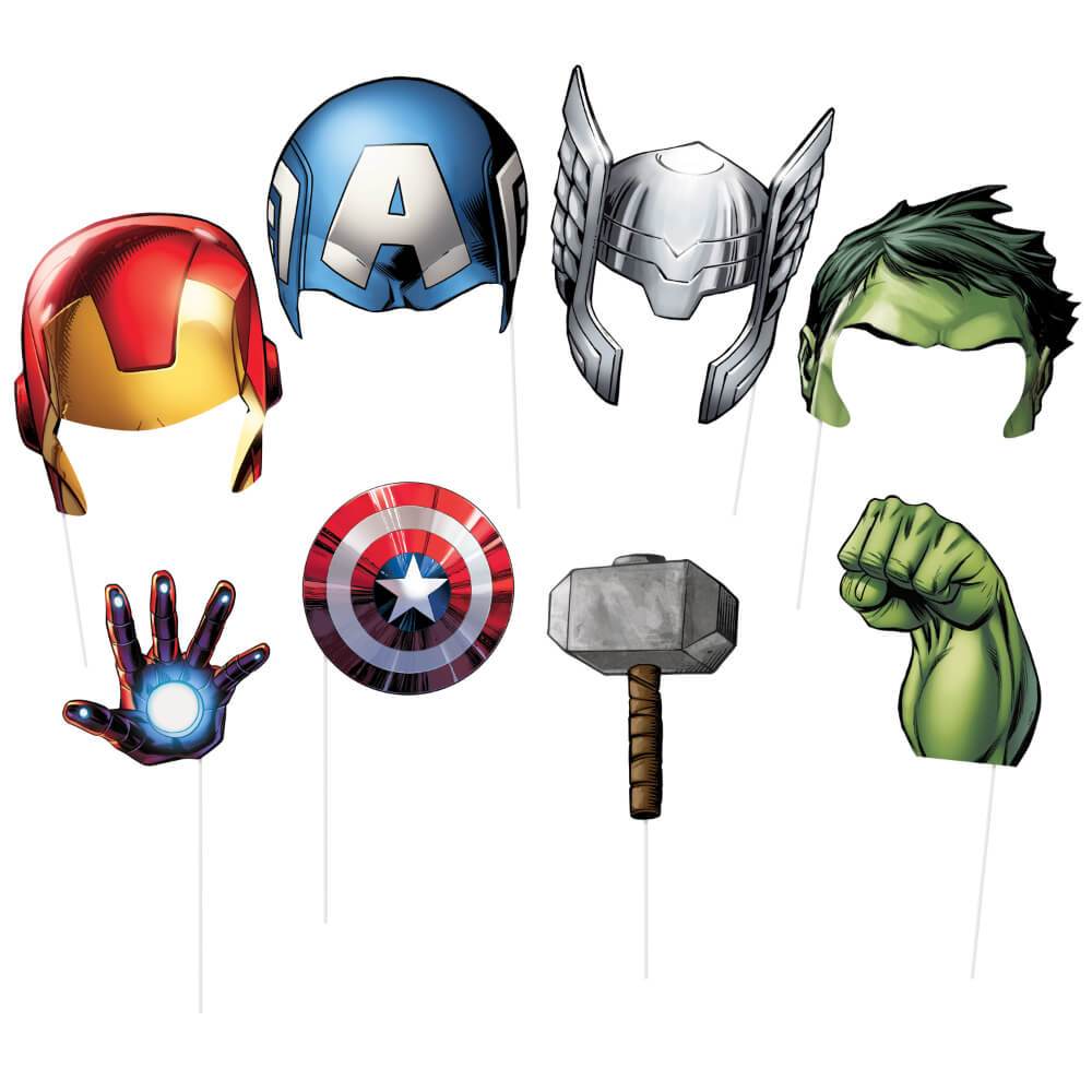 Photo Booth Props 8ct, Avengers Assemble 