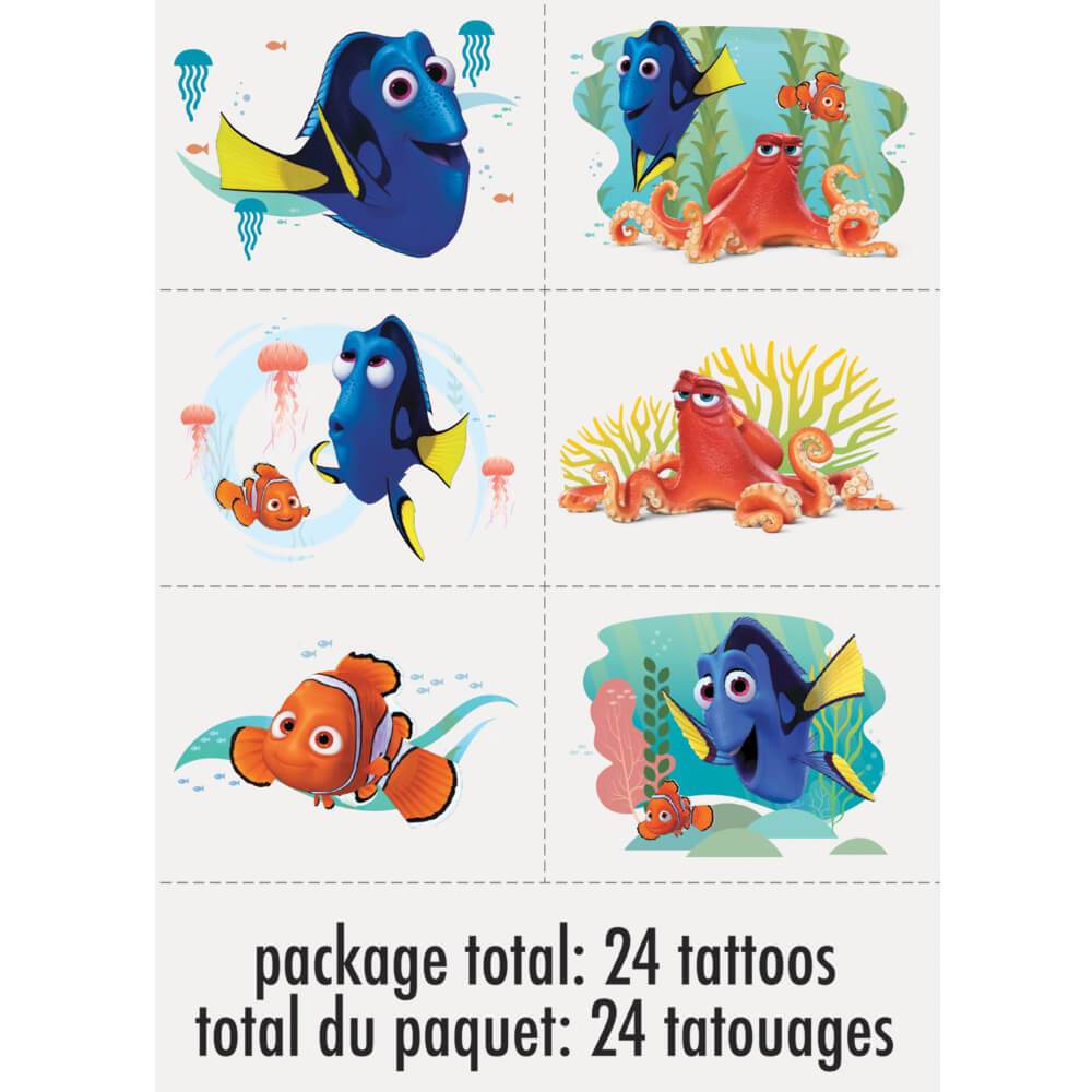 Finding Dory Color Tattoo Sheets, 4ct 