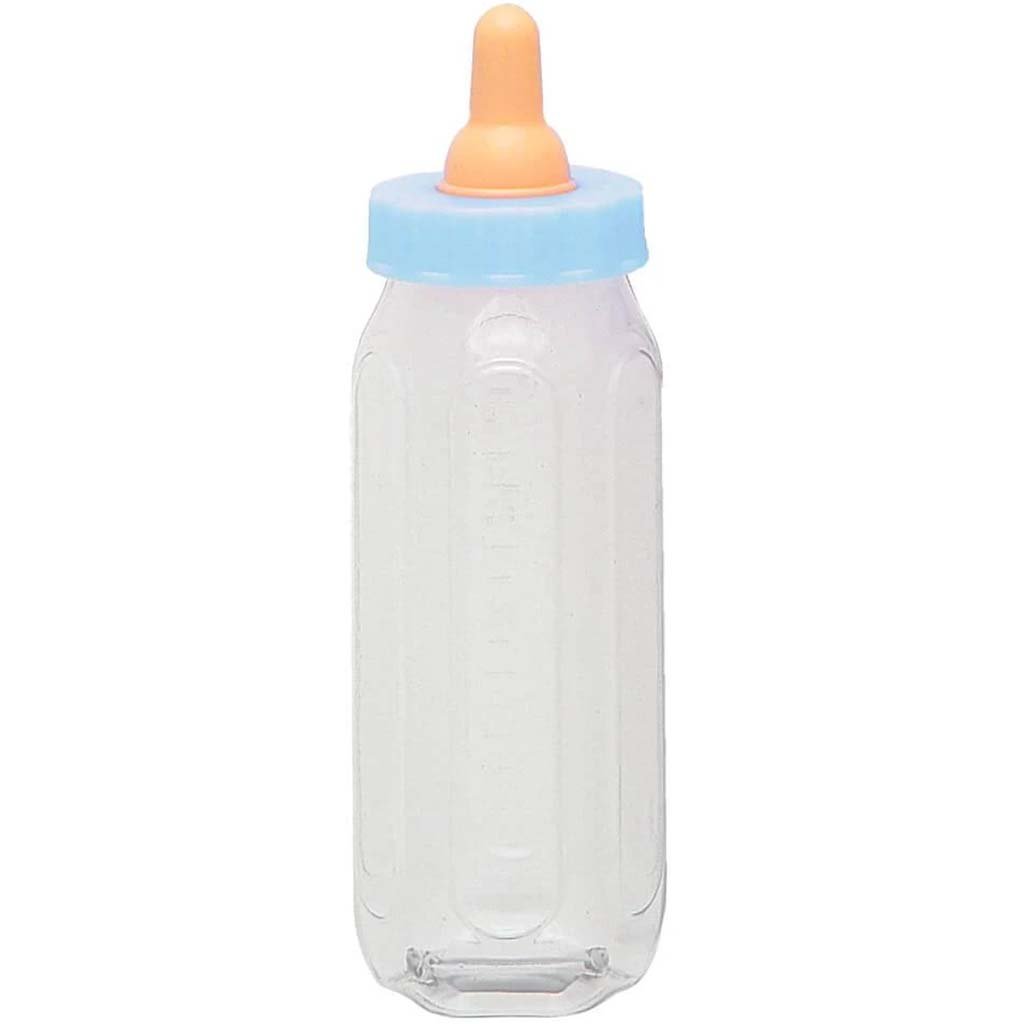 Baby Bottle Favor 5in 2ct, Blue Fillable 